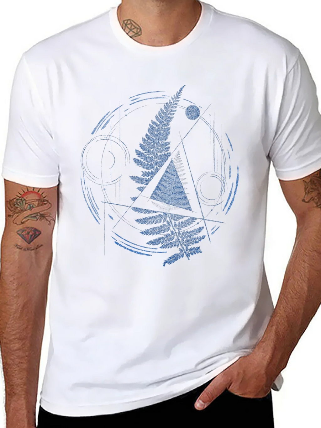 Geometric Fern Graphic Print Mens T-Shirt product image 7