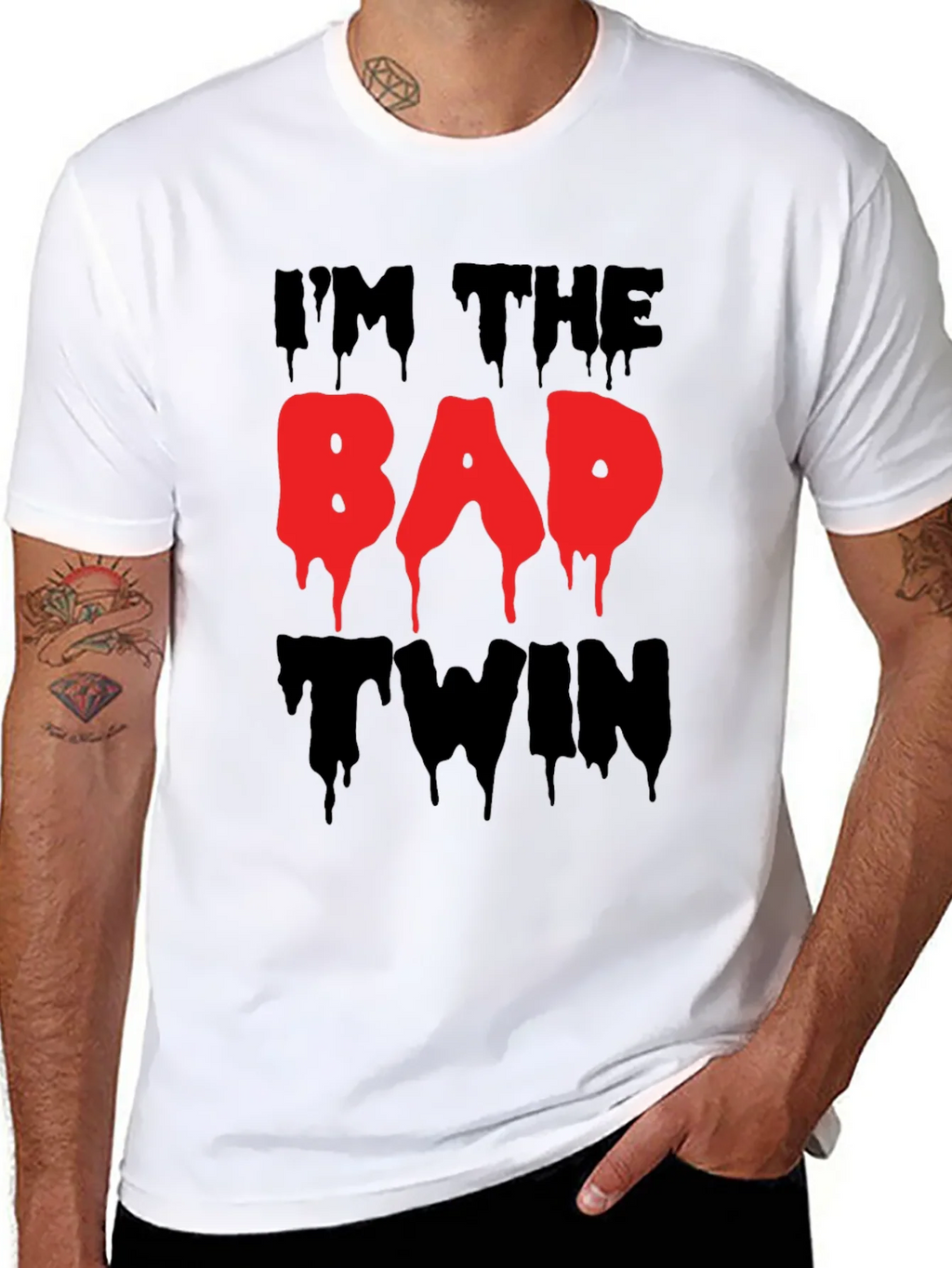 Im The Bad Twin Funny Graphic T-Shirt product image 6