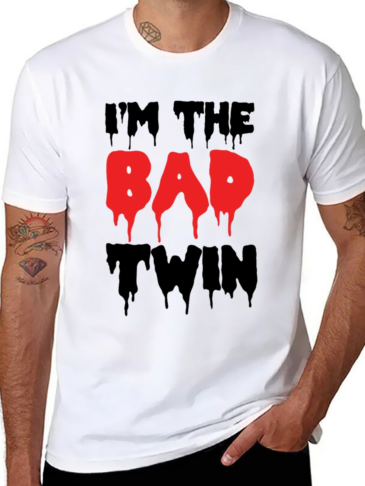 Im The Bad Twin Funny Graphic T-Shirt product image 6