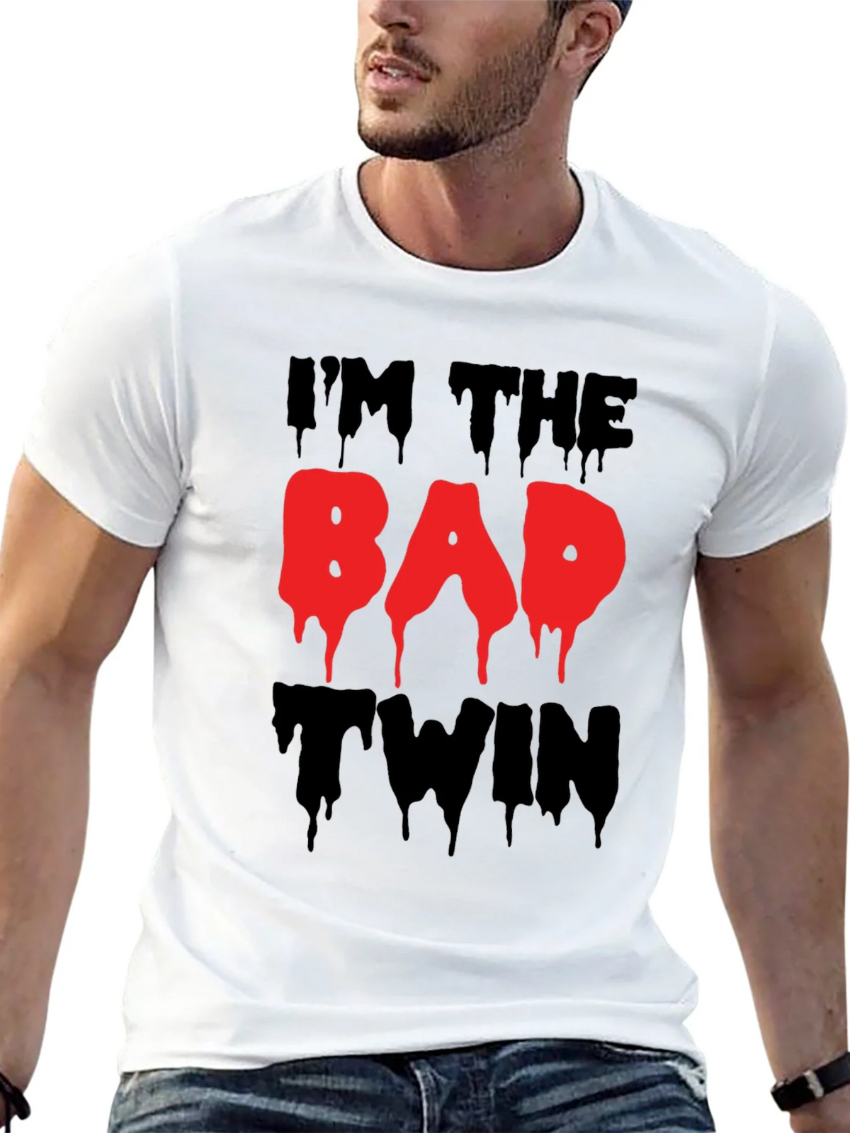 Im The Bad Twin Funny Graphic T-Shirt product image 7