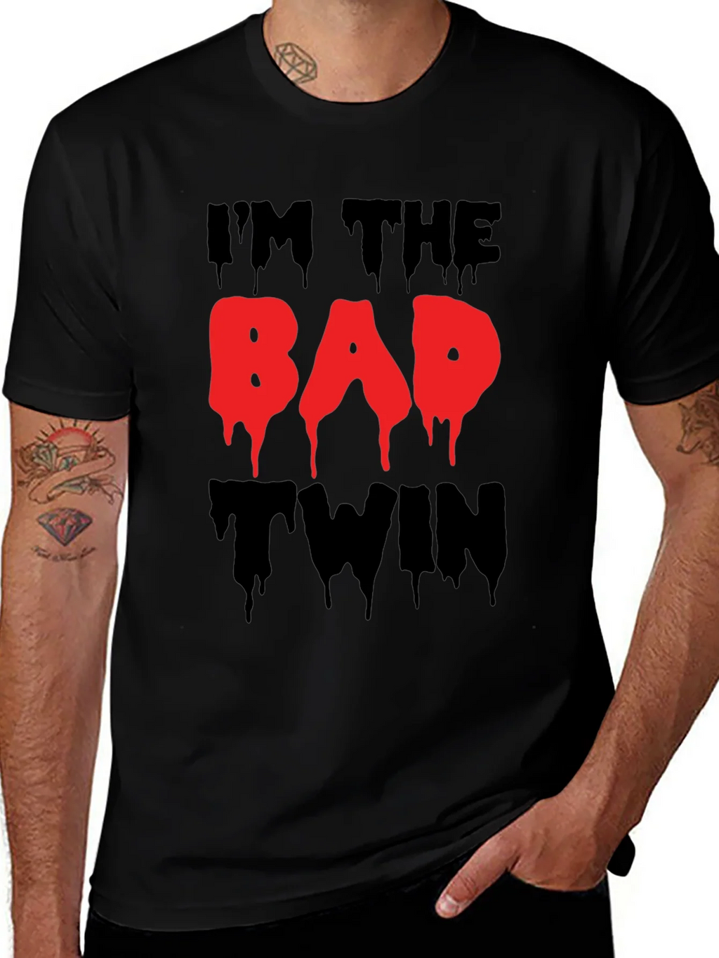 Im The Bad Twin Funny Graphic T-Shirt product image 1