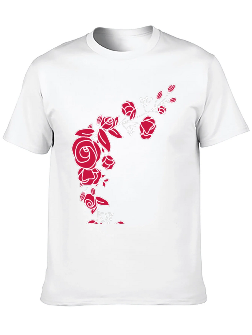 Elegant Floral Rose Graphic Tee - Black Cotton Blend product image 9