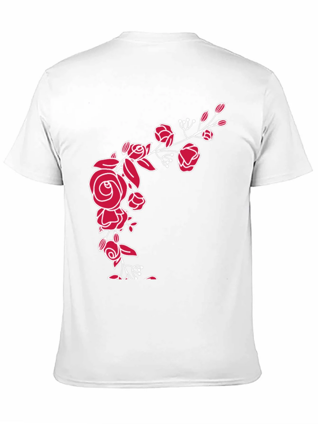 Elegant Floral Rose Graphic Tee - Black Cotton Blend product image 10