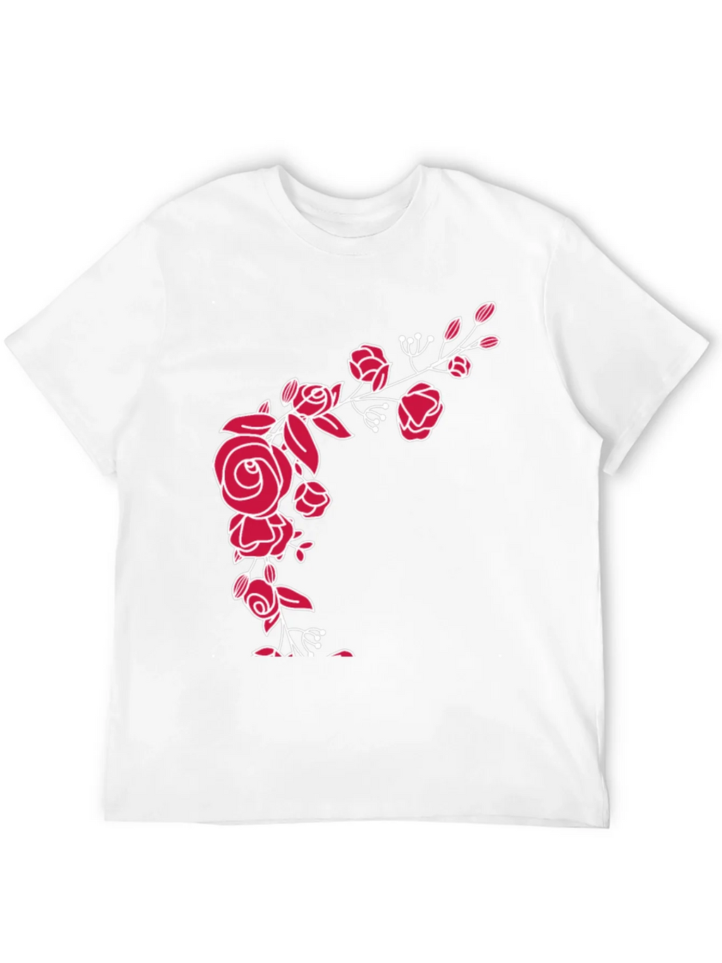Elegant Floral Rose Graphic Tee - Black Cotton Blend product image 11