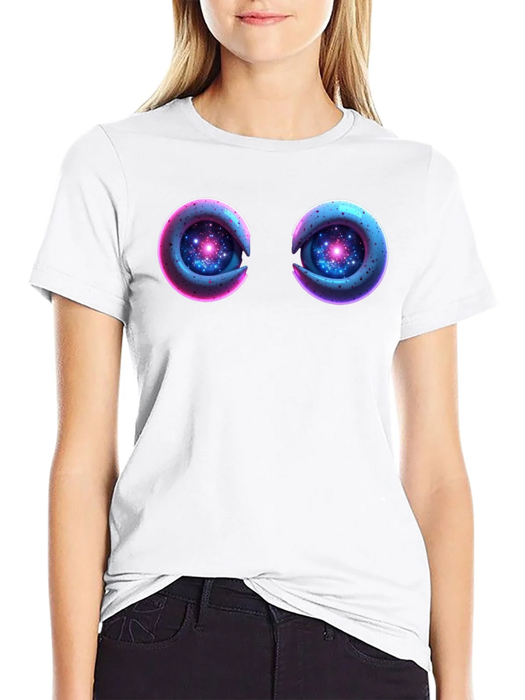 Cosmic Eyes Black Graphic T-Shirt product image 8