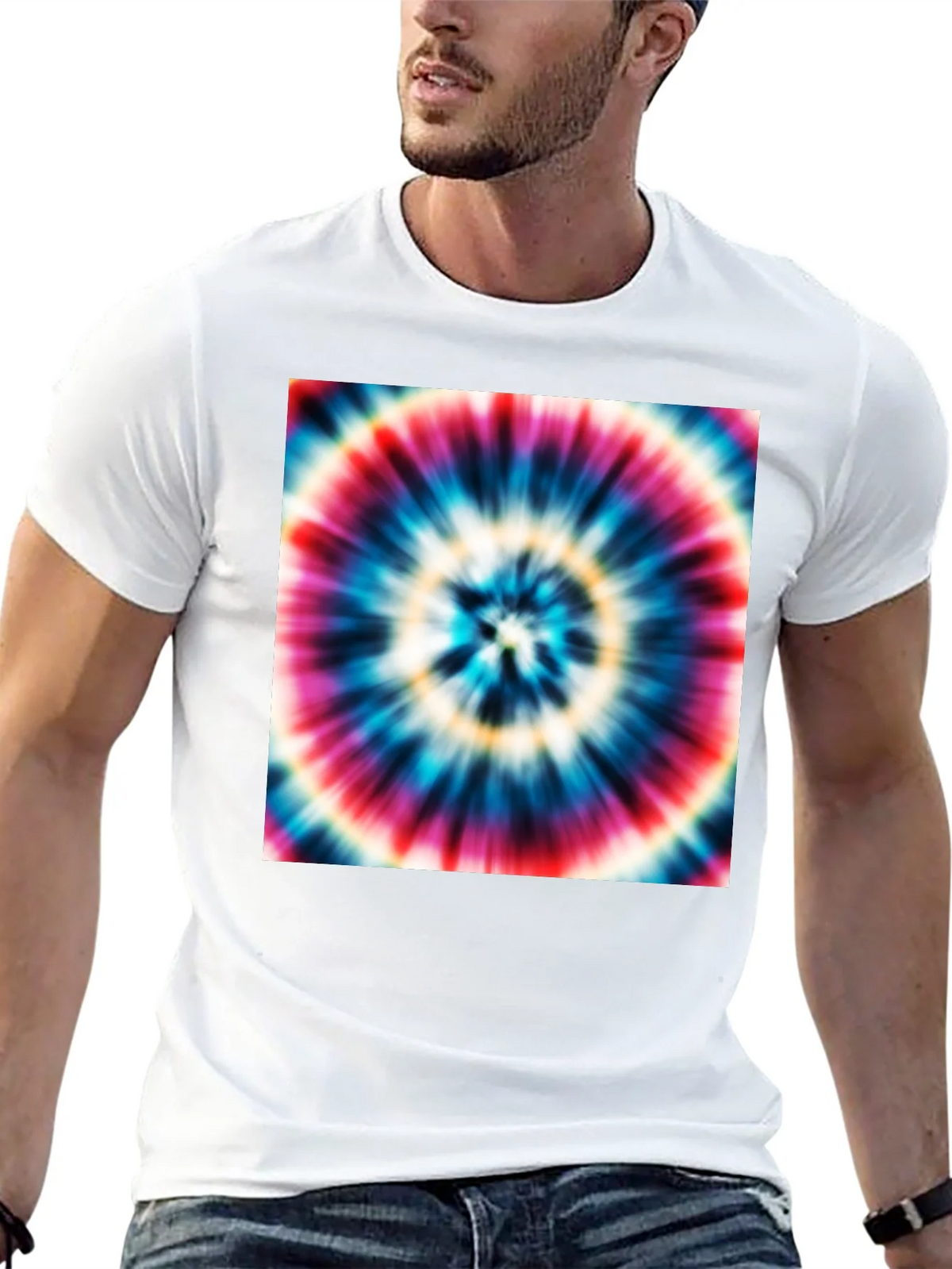 Tie Dye Swirl Graphic Black T-Shirt product image 7