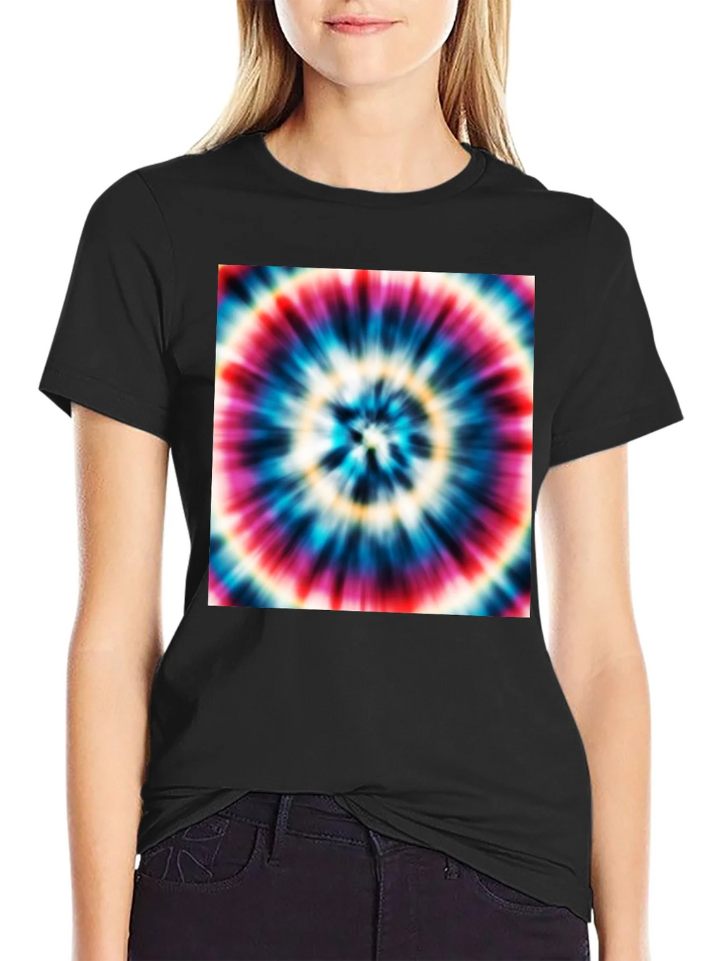 Tie Dye Swirl Graphic Black T-Shirt product image 2