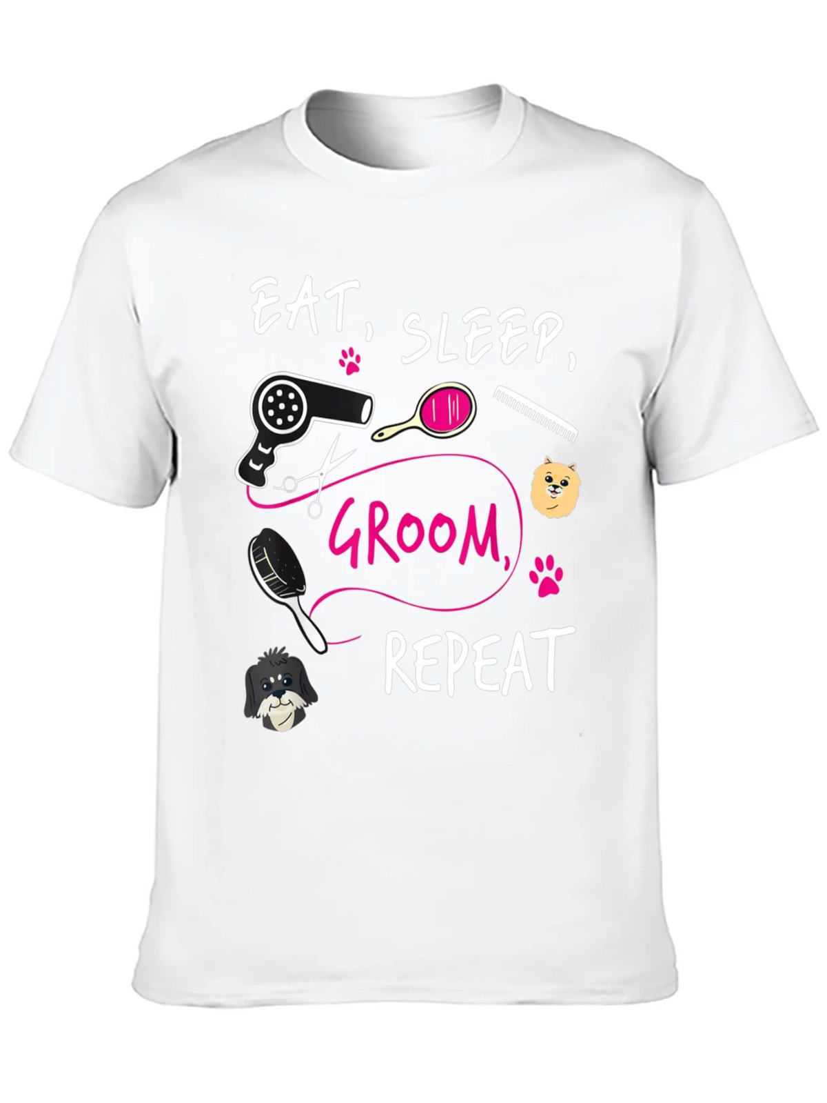 Eat Sleep Groom Repeat Graphic Tee - Dog Grooming Shirt product image 9