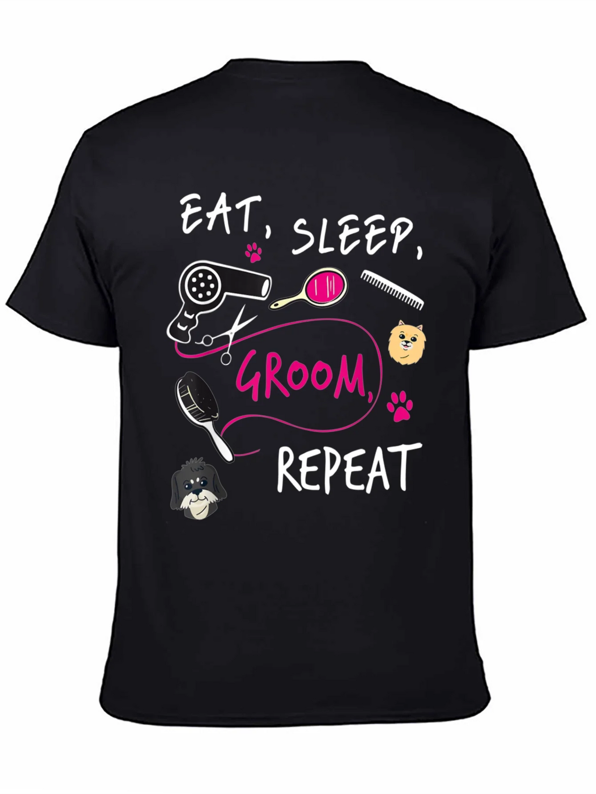 Eat Sleep Groom Repeat Graphic Tee - Dog Grooming Shirt product image 4