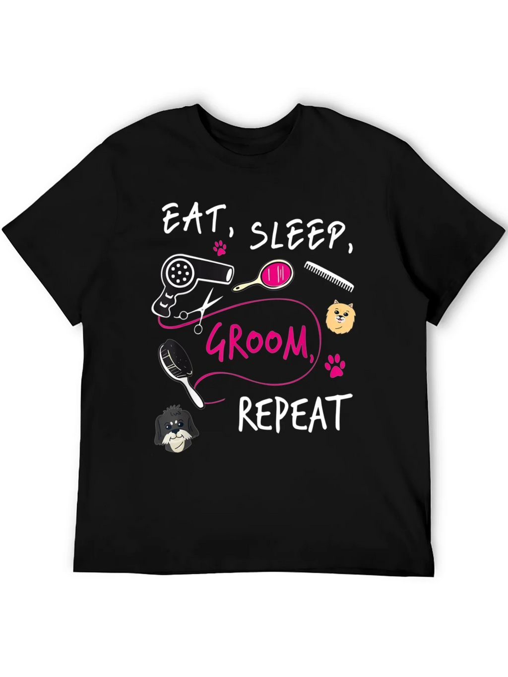 Eat Sleep Groom Repeat Graphic Tee - Dog Grooming Shirt product image 5