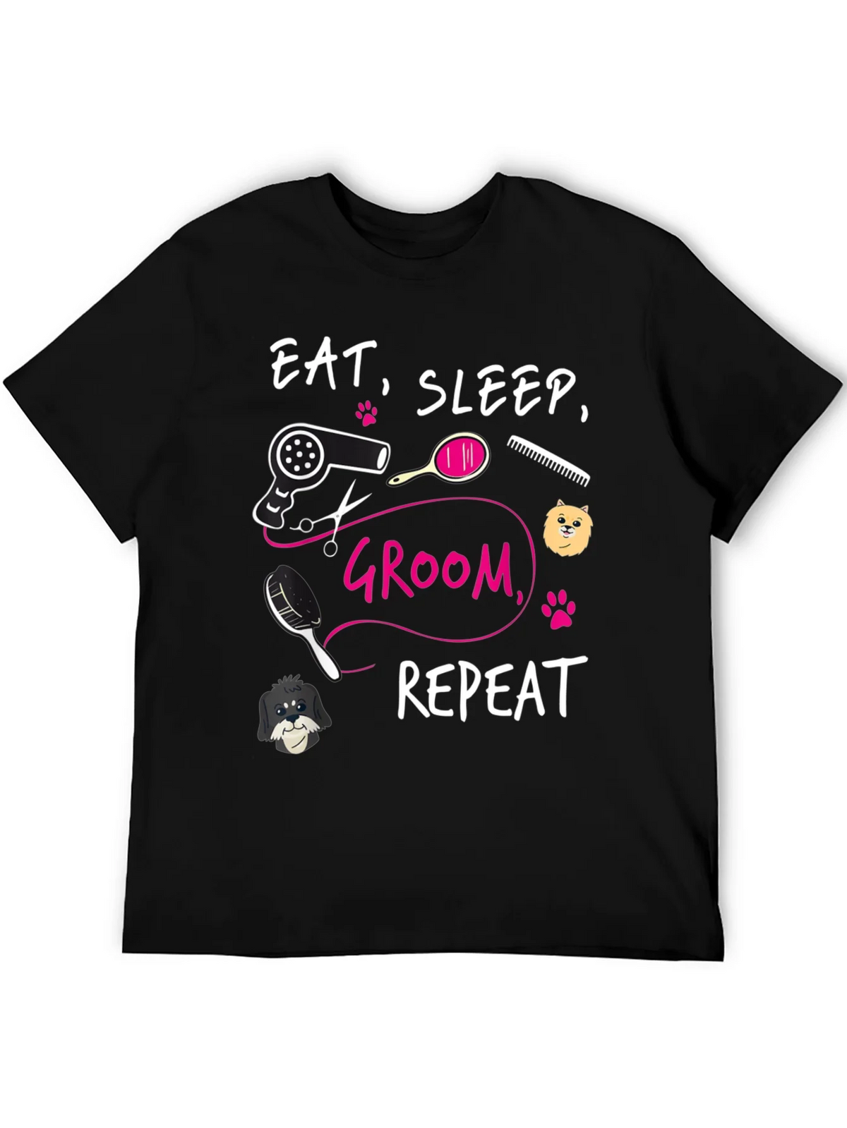 Eat Sleep Groom Repeat Graphic Tee - Dog Grooming Shirt product image 5