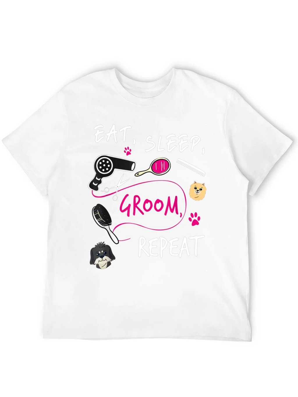 Eat Sleep Groom Repeat Graphic Tee - Dog Grooming Shirt product image 11