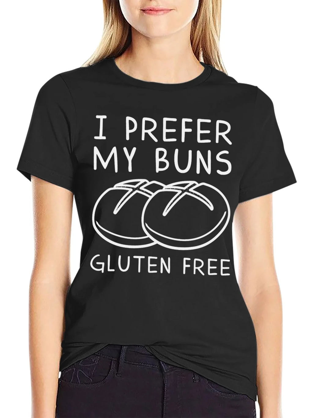 Gluten Free Buns T-Shirt - Unisex Black Tee product image 2