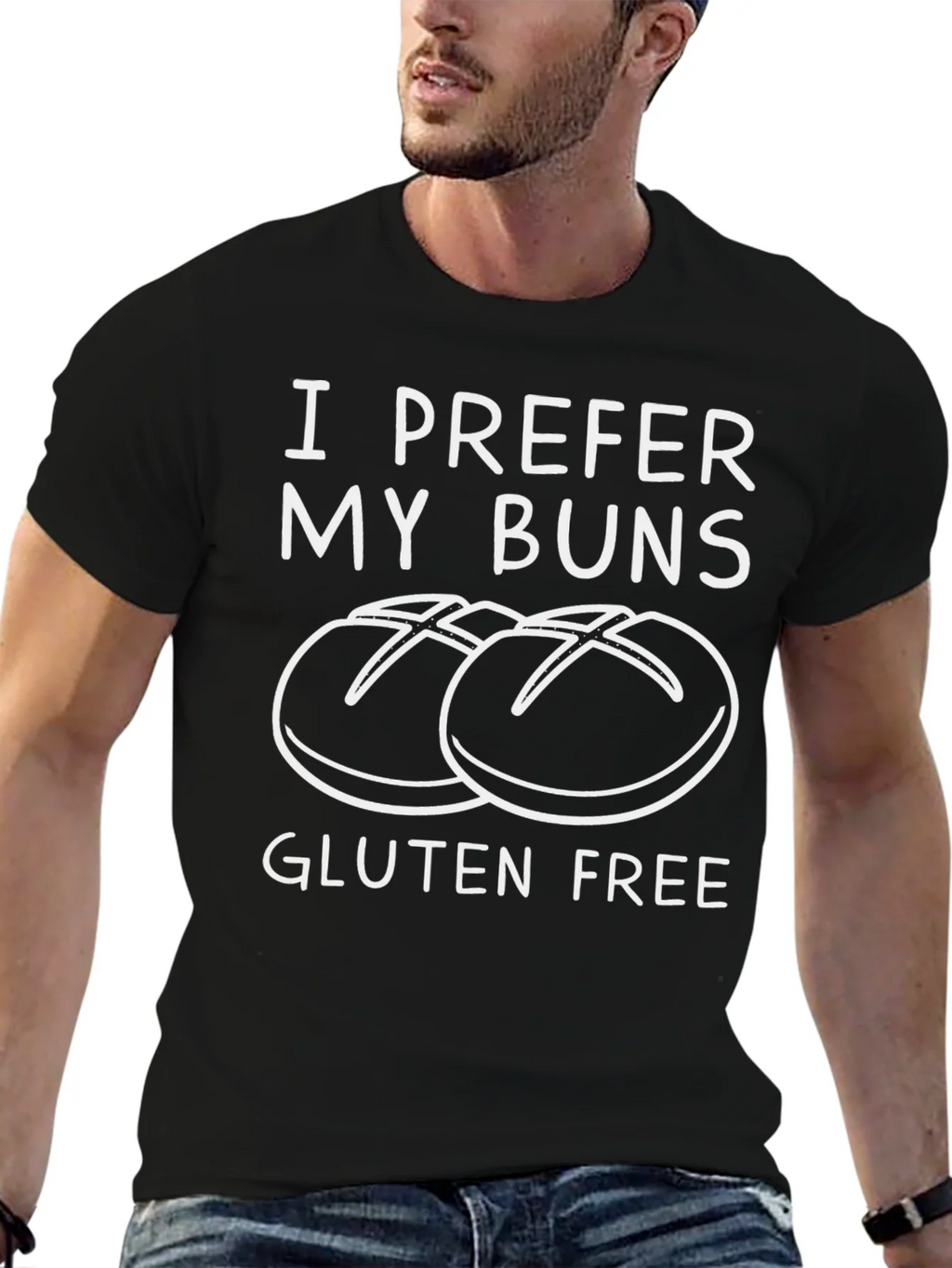 Gluten Free Buns T-Shirt - Unisex Black Tee product image 6