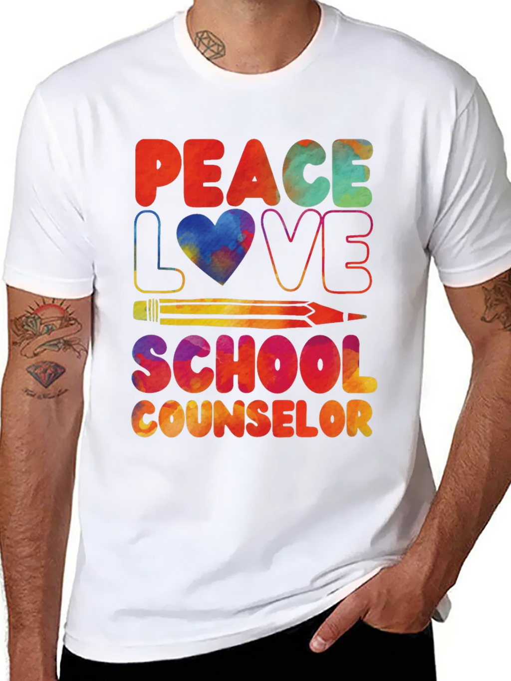 Peace Love School Counselor T-Shirt product image 7