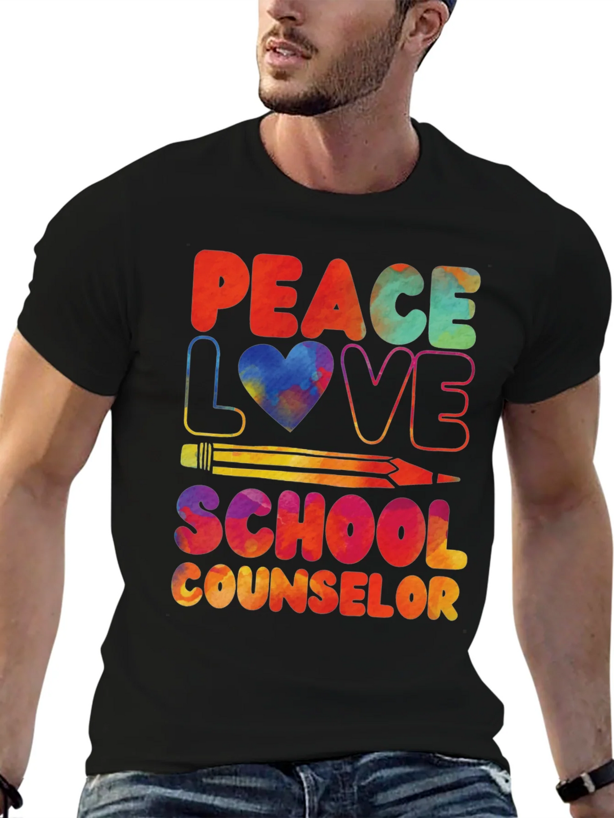 Peace Love School Counselor T-Shirt product image 6