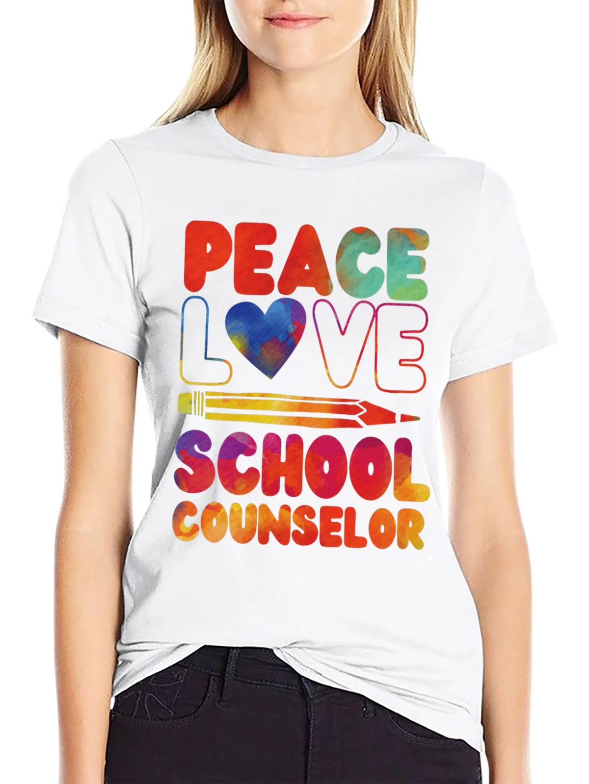 Peace Love School Counselor T-Shirt product image 8