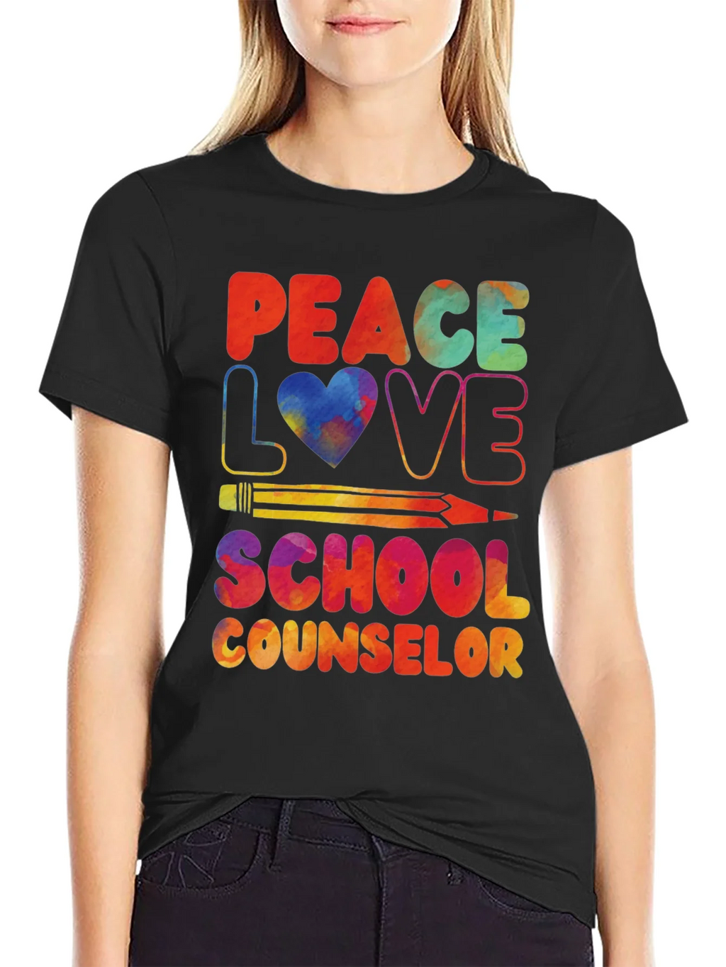 Peace Love School Counselor T-Shirt product image 2