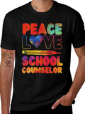 Peace Love School Counselor T-Shirt product image 1