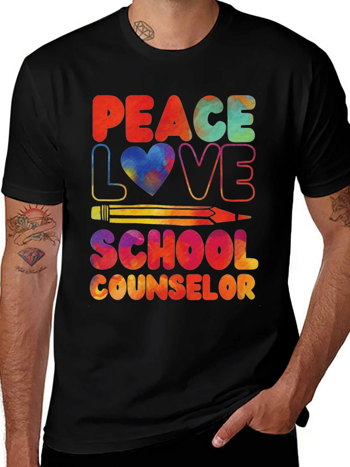 Peace Love School Counselor T-Shirt product image 1