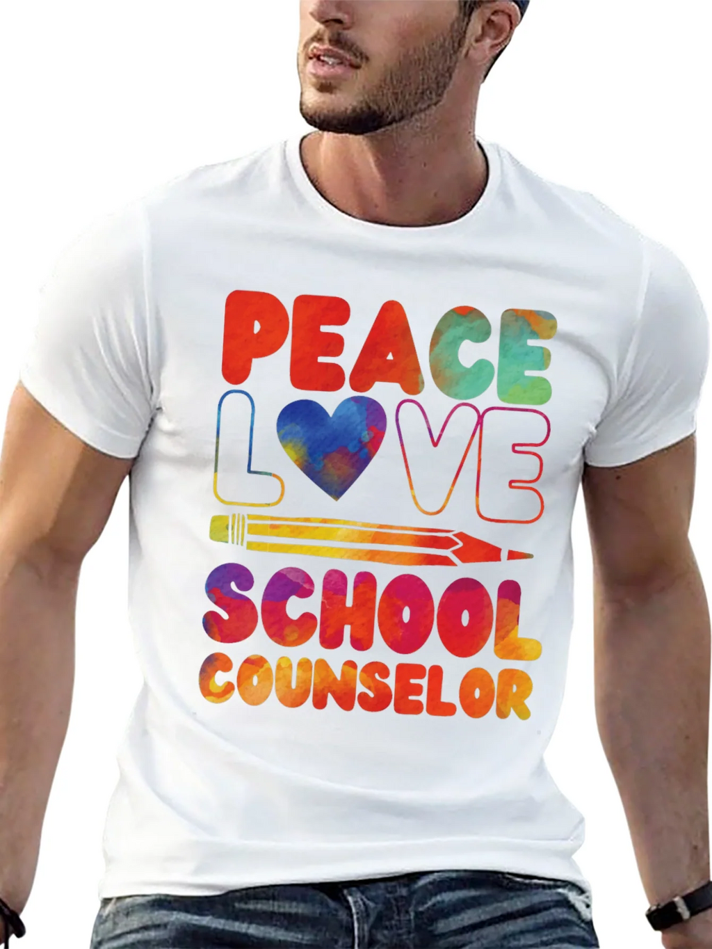 Peace Love School Counselor T-Shirt product image 12