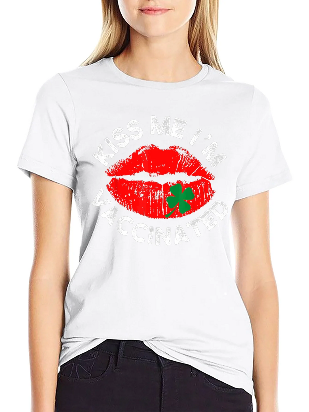 Kiss Me Im Vaccinated T-Shirt St. Patricks Day product image 8