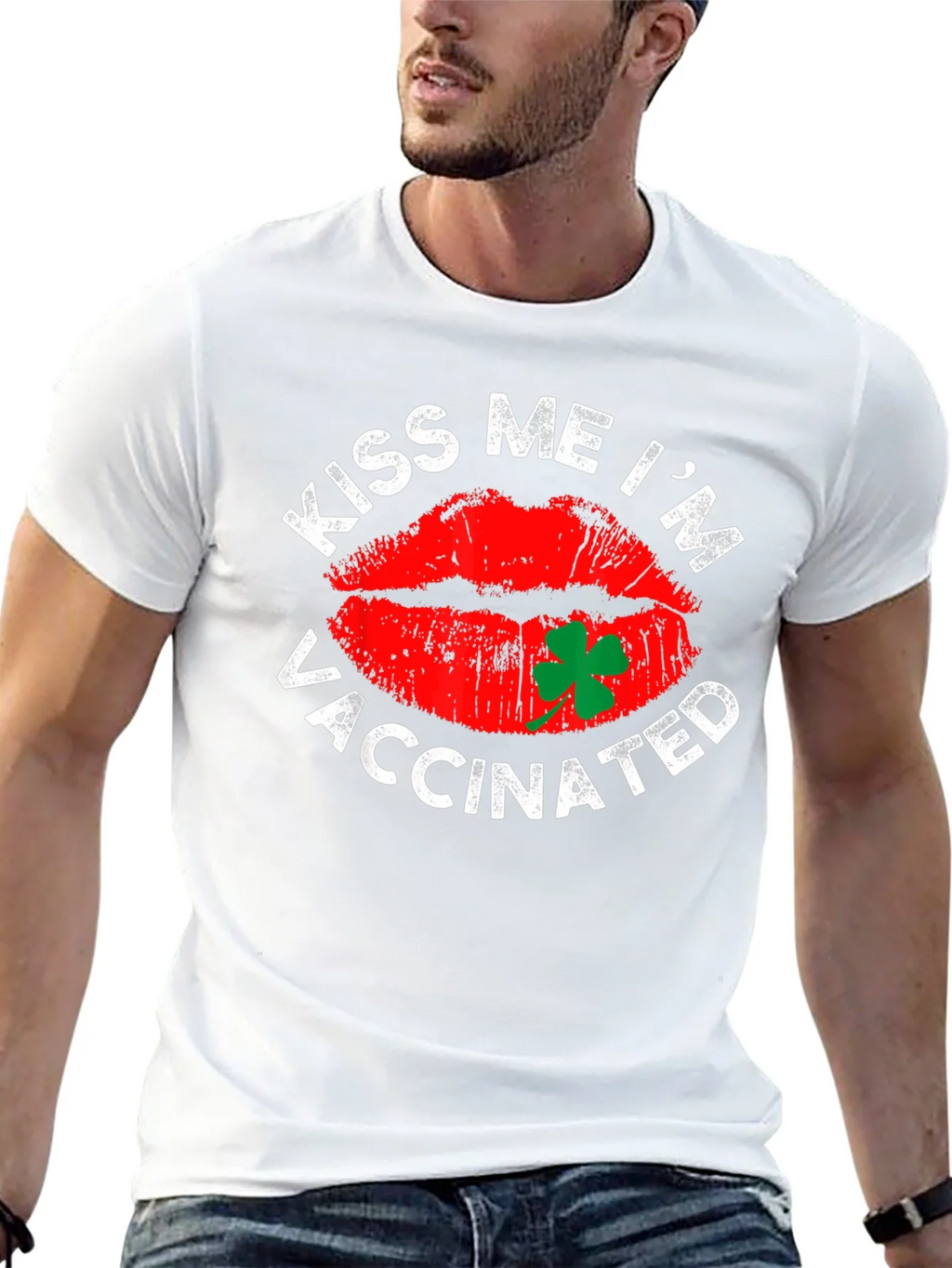 Kiss Me Im Vaccinated T-Shirt St. Patricks Day product image 12