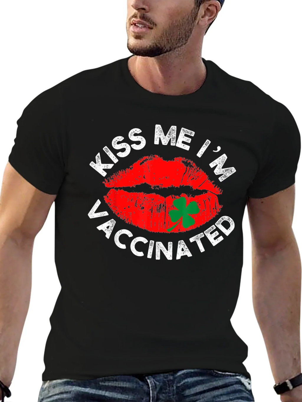 Kiss Me Im Vaccinated T-Shirt St. Patricks Day product image 6