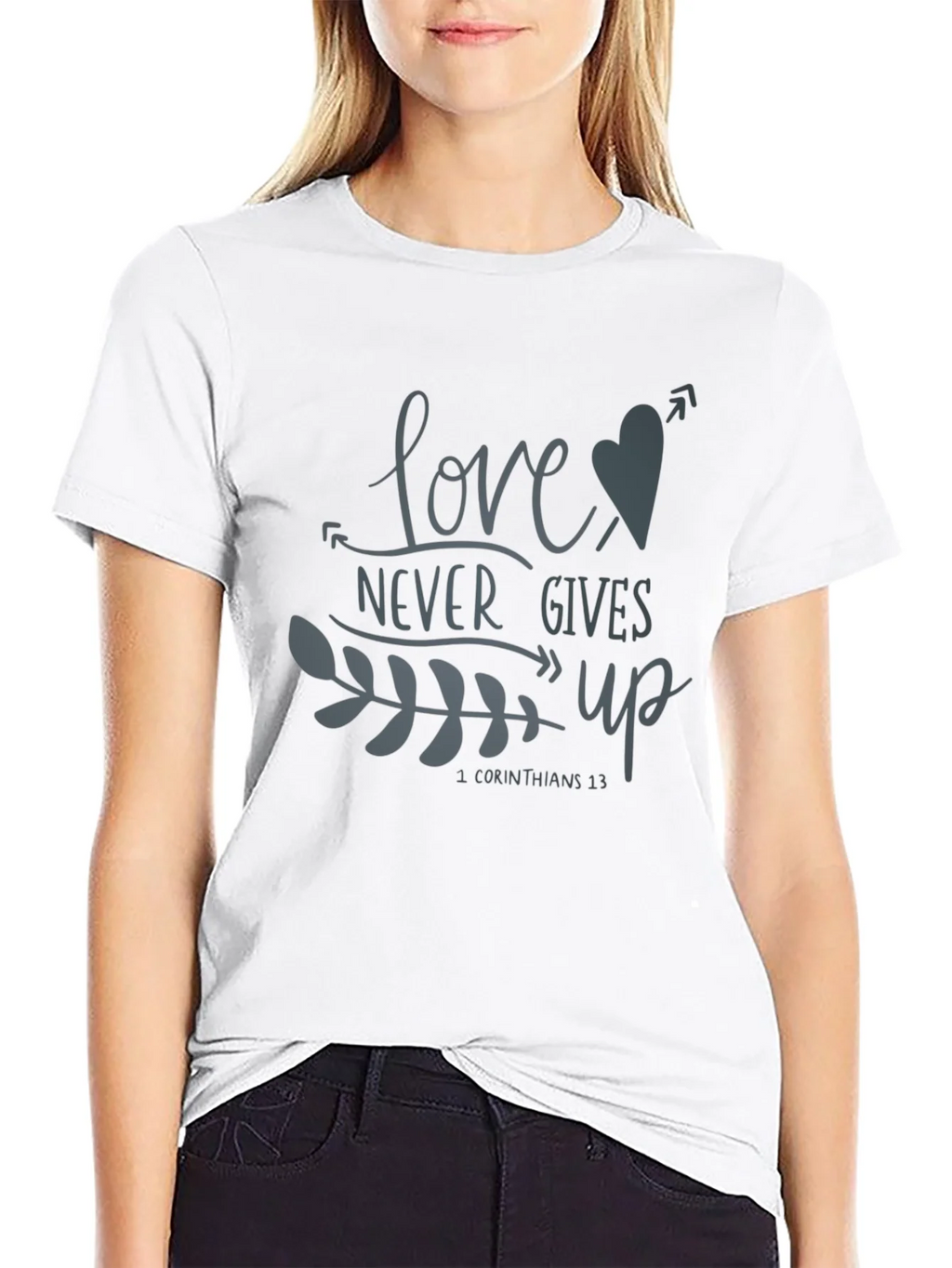 Love Never Gives Up Graphic Tee product image 3