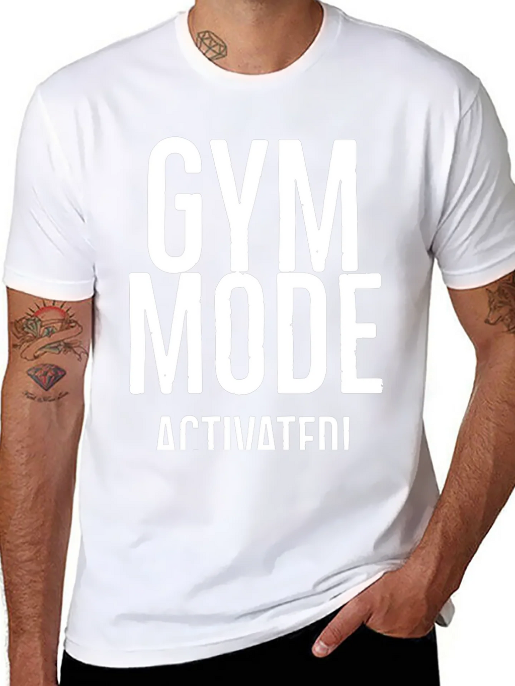 Gym Mode Activated Black Graphic T-Shirt product image 4