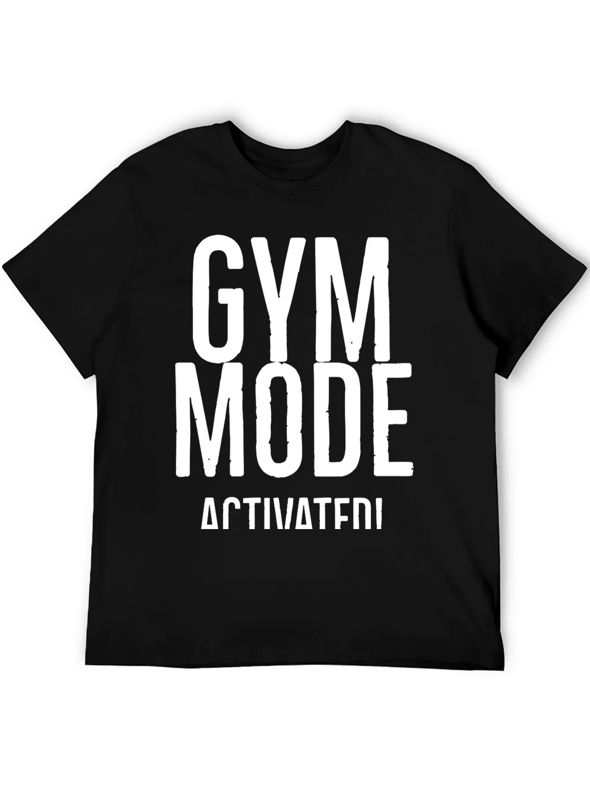 Gym Mode Activated Black Graphic T-Shirt product image 3