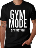 Gym Mode Activated Black Graphic T-Shirt product image 1