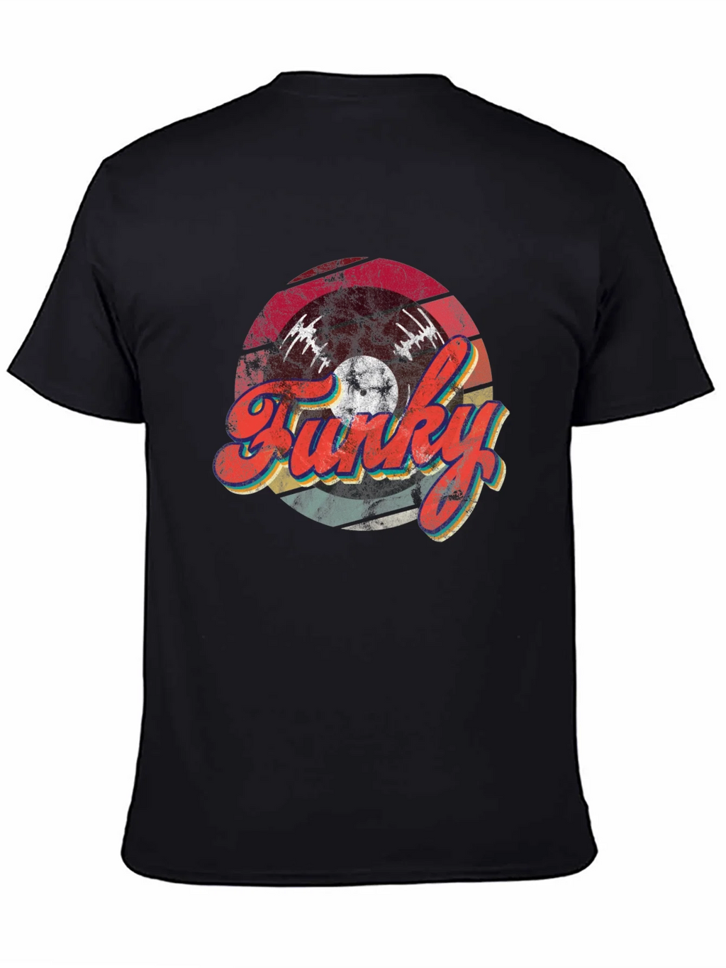 Funky Retro Vinyl Record Graphic Tee - Black product image 2