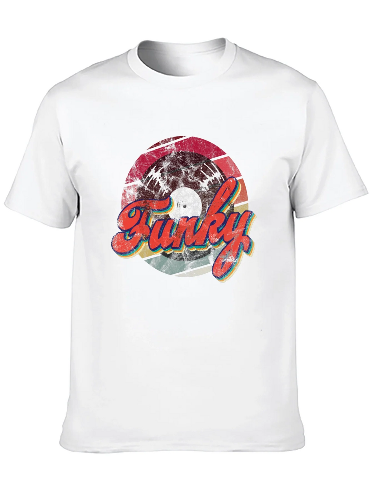 Funky Retro Vinyl Record Graphic Tee - Black product image 4