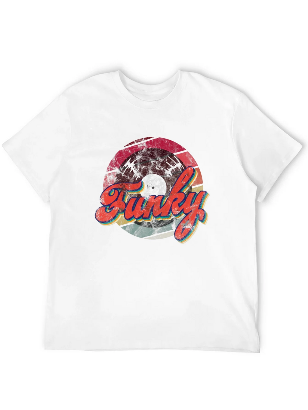 Funky Retro Vinyl Record Graphic Tee - Black product image 6