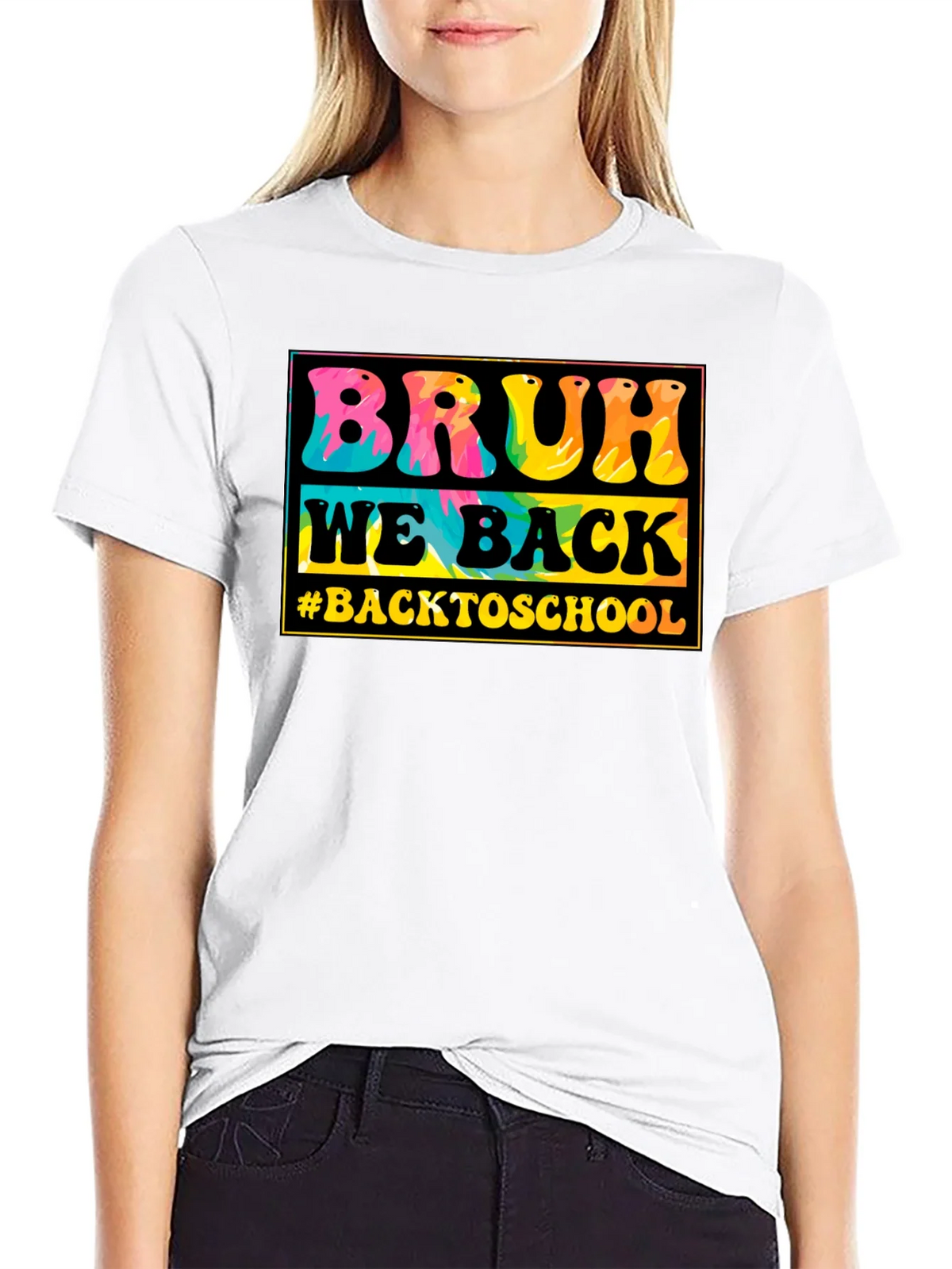 Bruh We Back to School Tie-Dye T-Shirt product image 7