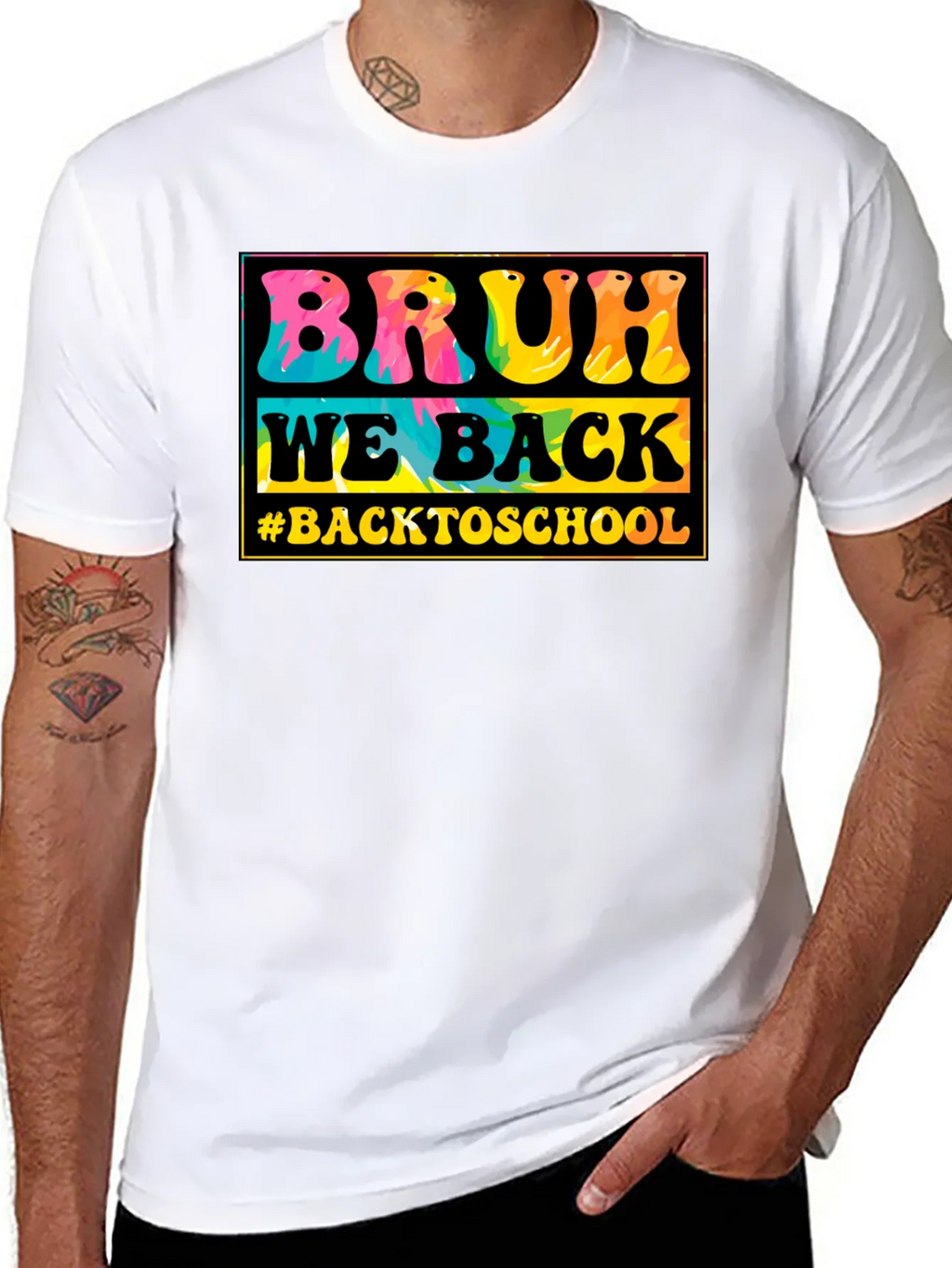 Bruh We Back to School Tie-Dye T-Shirt product image 6