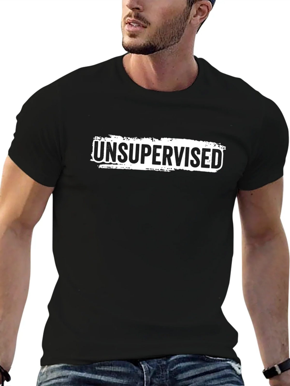 Unsupervised Graphic Tee - Black Casual T-Shirt product image 5