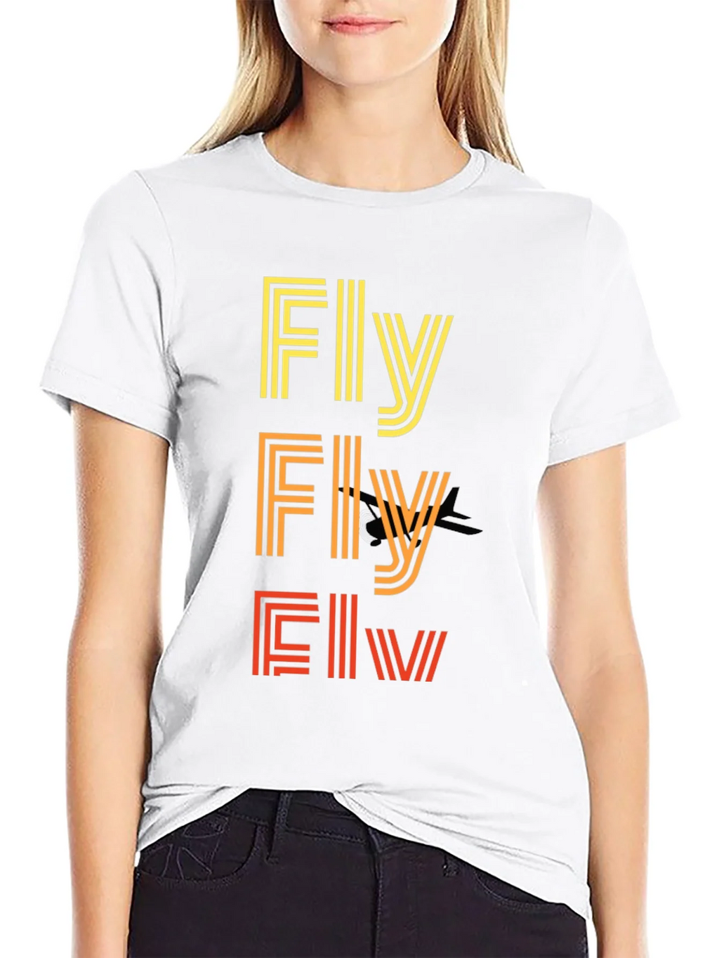 Retro Striped Fly Graphic T-Shirt product image 7