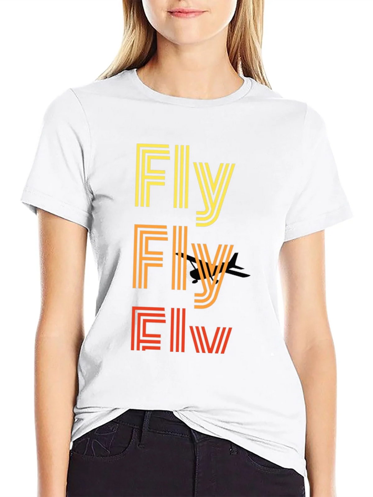 Retro Striped Fly Graphic T-Shirt product image 7