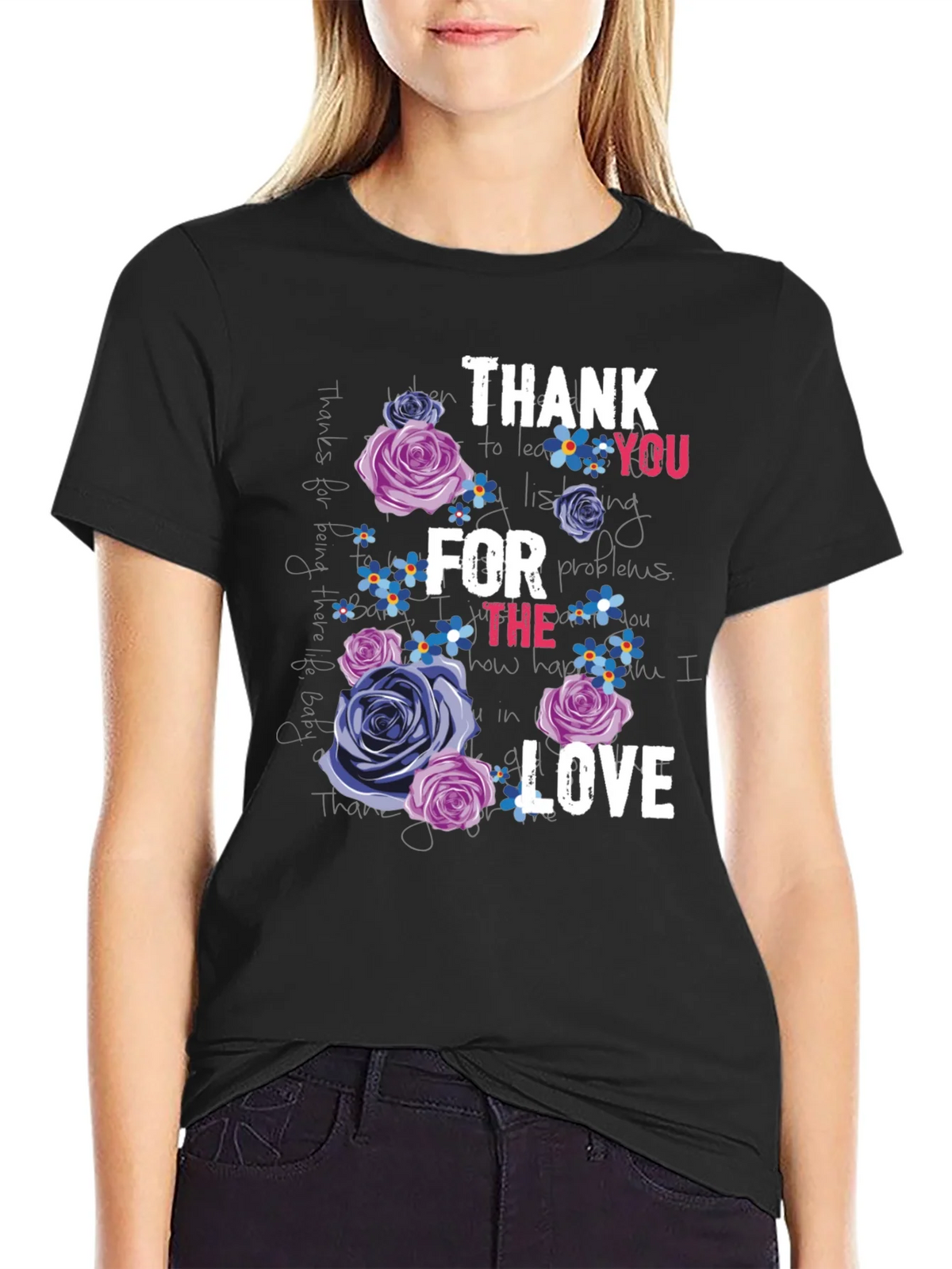 Floral Thank You Graphic T-Shirt product image 1