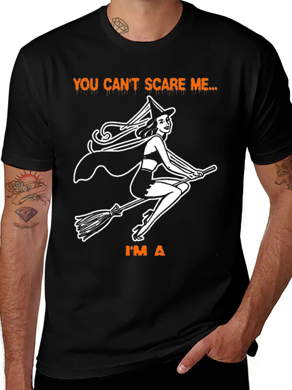 Halloween Witch T-Shirt - You Cant Scare Me product image 1