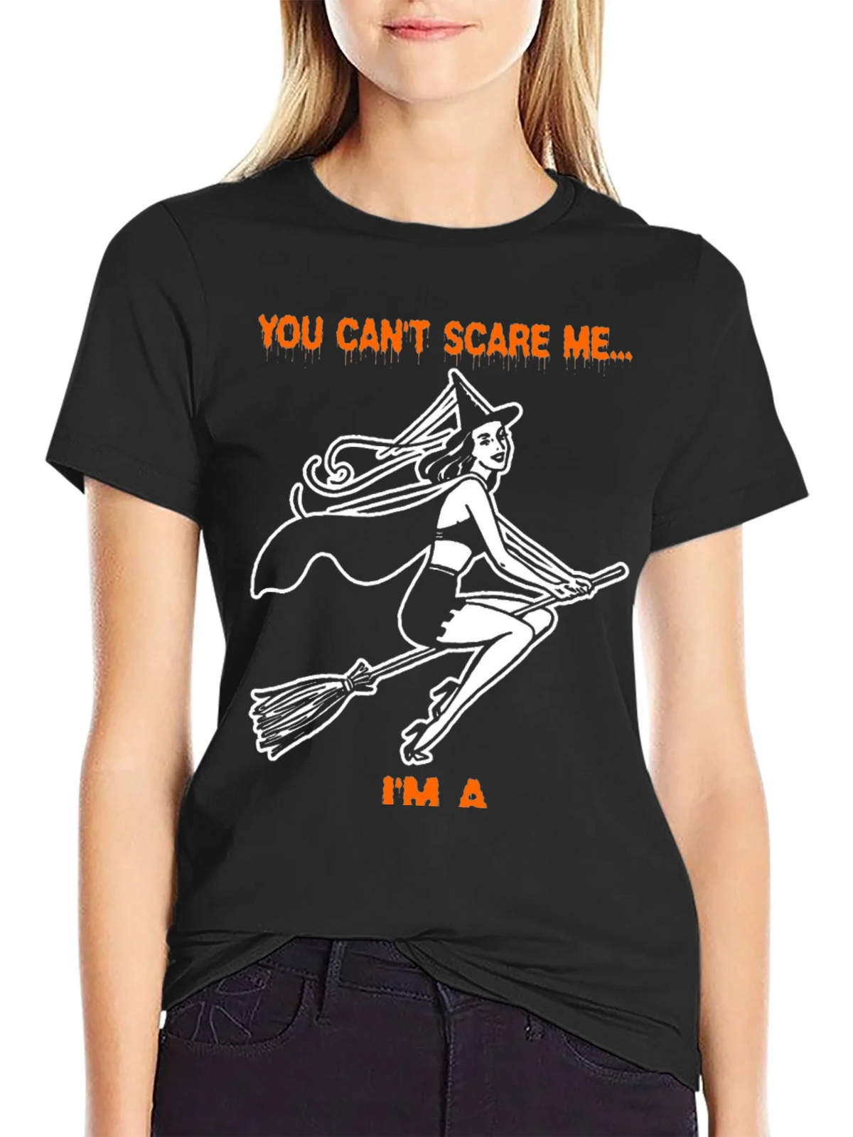 Halloween Witch T-Shirt - You Cant Scare Me product image 2