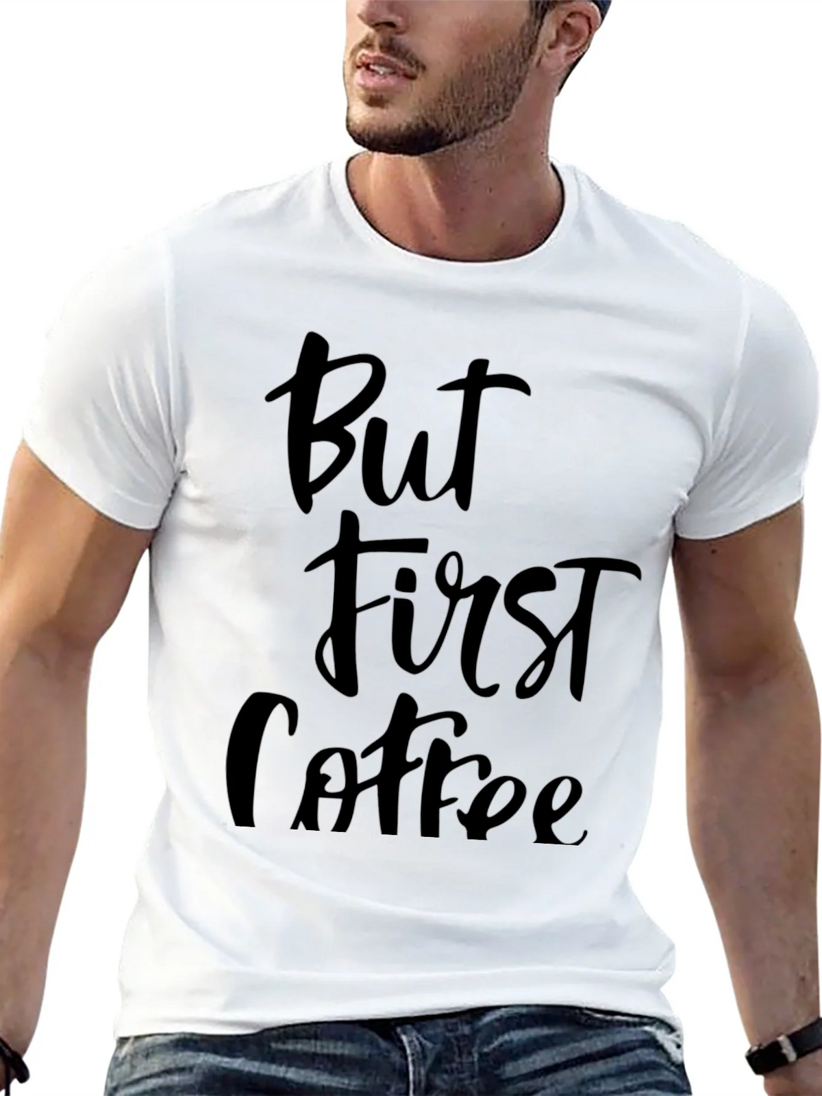 But First Coffee Graphic Tee - Unisex Black T-Shirt product image 9