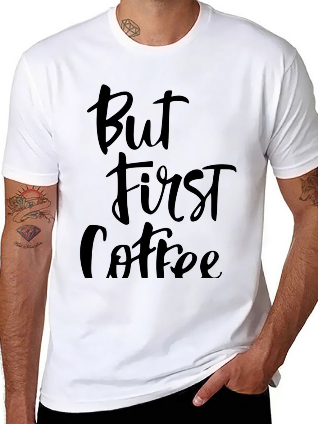 But First Coffee Graphic Tee - Unisex Black T-Shirt product image 5