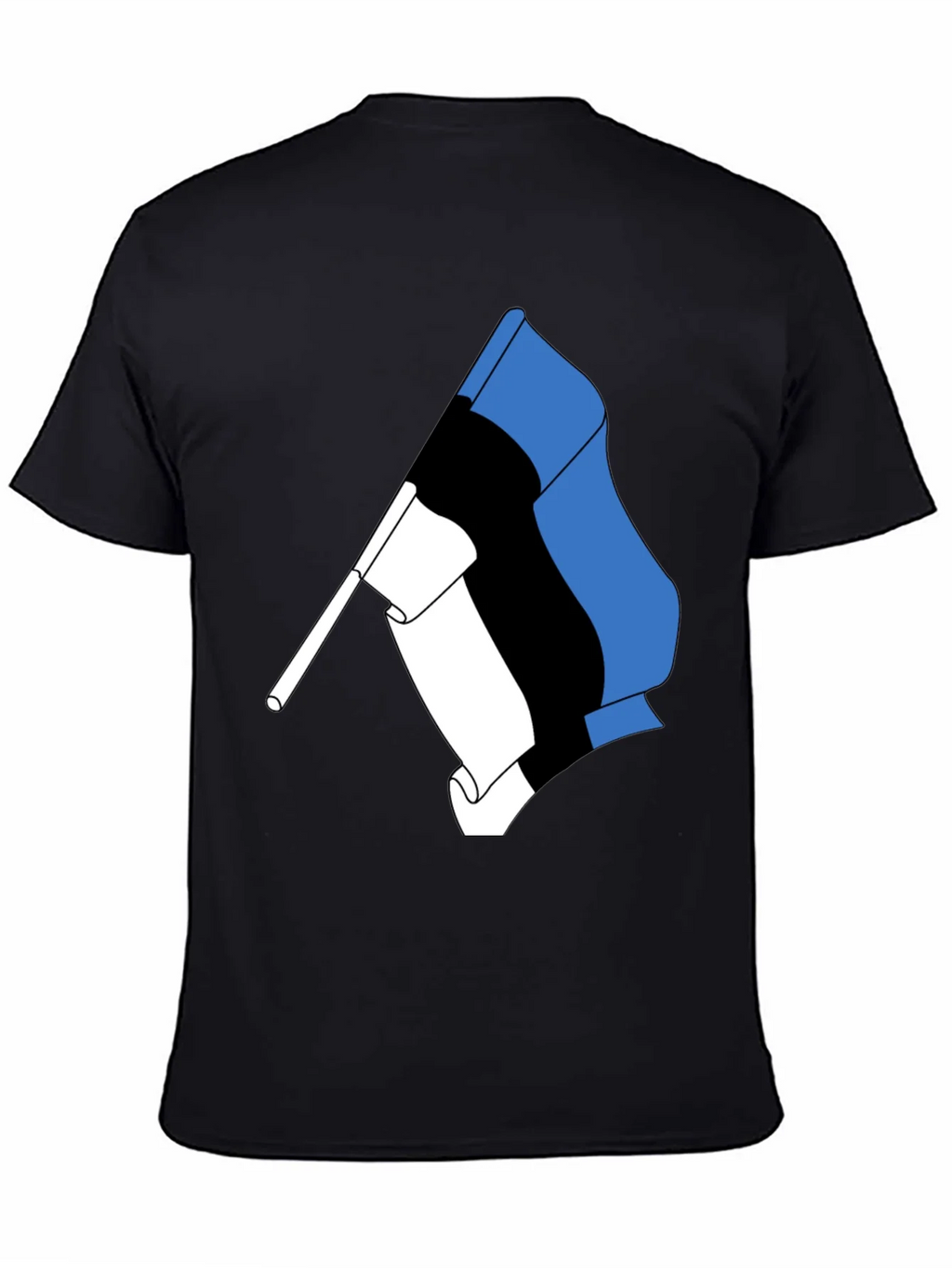 Estonian Flag Graphic Tee - Black Cotton T-Shirt product image 3
