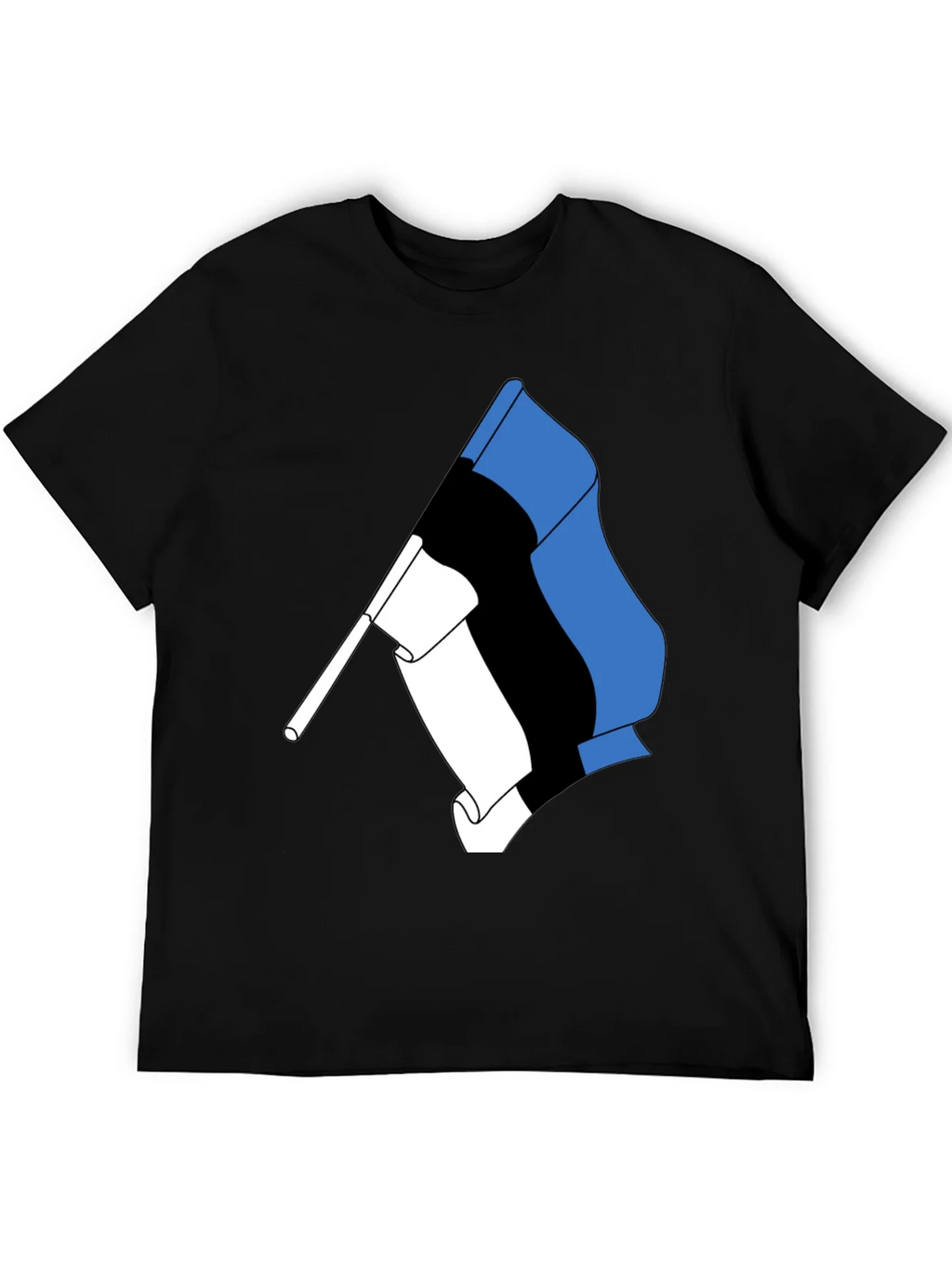 Estonian Flag Graphic Tee - Black Cotton T-Shirt product image 4