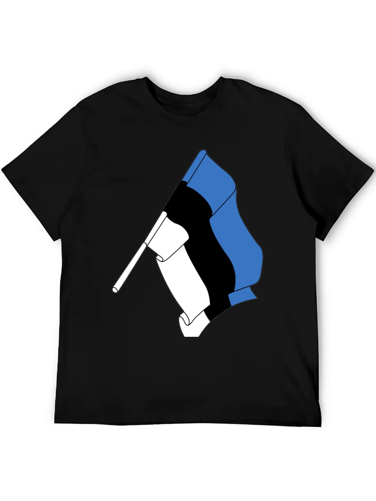 Estonian Flag Graphic Tee - Black Cotton T-Shirt product image 4