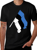 Estonian Flag Graphic Tee - Black Cotton T-Shirt product image 1