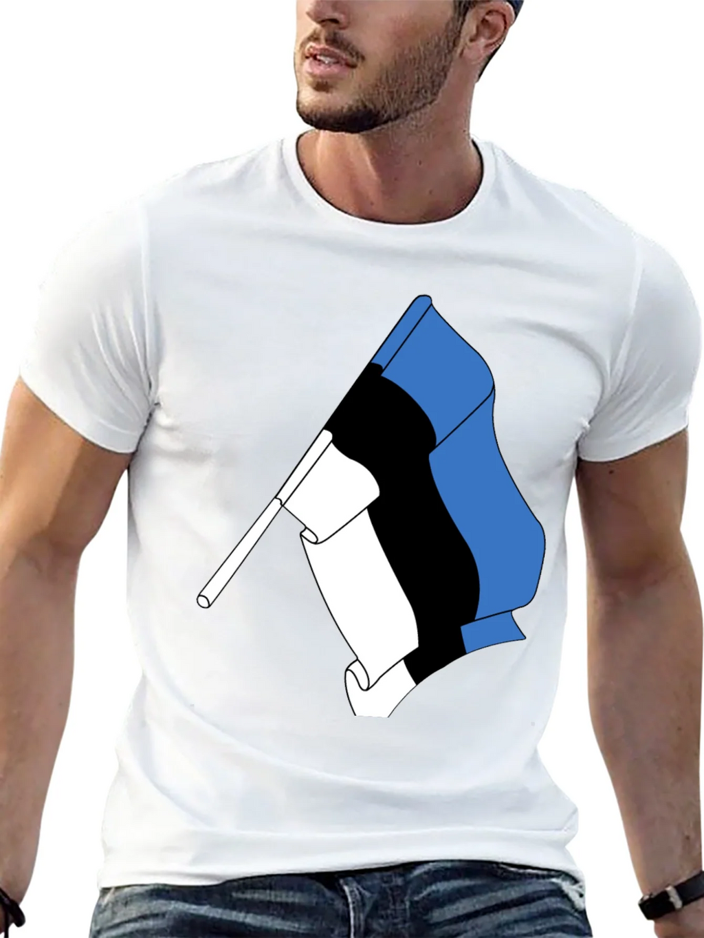Estonian Flag Graphic Tee - Black Cotton T-Shirt product image 10